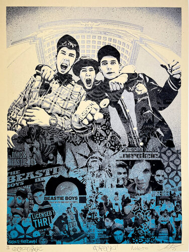 Beastie Boys: Stand Together (Blue & Silver) van Shepard Fairey, Afdruk te koop op Singulart