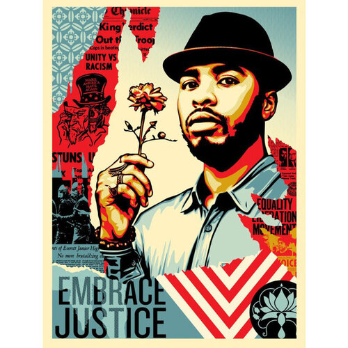 Embrace Justice van Shepard Fairey, Afdruk te koop op Singulart