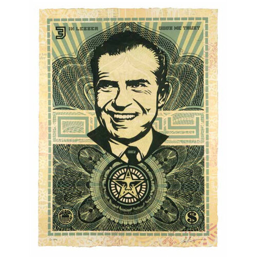 Lesser Gods Nixon van Shepard Fairey, Werk op papier te koop op Singulart