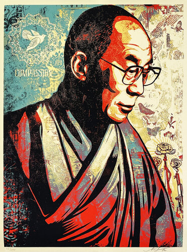 Compassion (His Holiness The Dalai Lama)' van Shepard Fairey, Afdruk te koop op Singulart