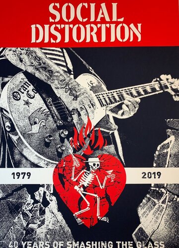 Social Distortion Silkscreen Print By Shepard Fairey 2019 Rock Music van Shepard Fairey, Afdruk te koop op Singulart