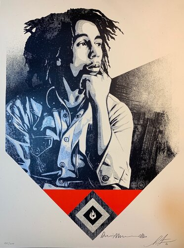 Bob Marley X Shepard Fairey Print To Catch A Fire Dennis Morris Signed van Shepard Fairey, Afdruk te koop op Singulart
