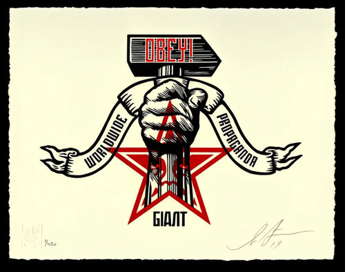 Hammer and Fist van Shepard Fairey, Afdruk te koop op Singulart