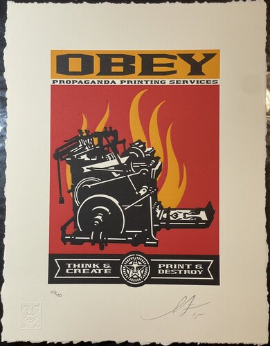 Shepard Fairey Print & Destroy Letterpress Print Contemporary Street Art van Shepard Fairey, Afdruk te koop op Singulart