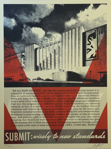 Shepard Fairey "Conformity Factory" Contemporary Art Print Red van Shepard Fairey, Afdruk te koop op Singulart