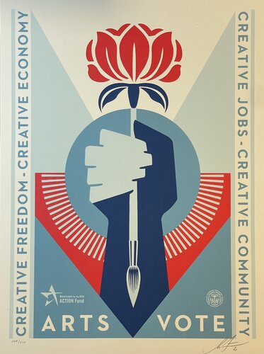 Shepard Fairey Arts Action Fund’s Screenprint "Voter's Right's" Contemporary Art van Shepard Fairey, Afdruk te koop op Singulart