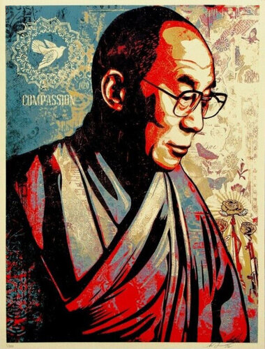 Compassion (Dalai Lama) van Shepard Fairey, Afdruk te koop op Singulart