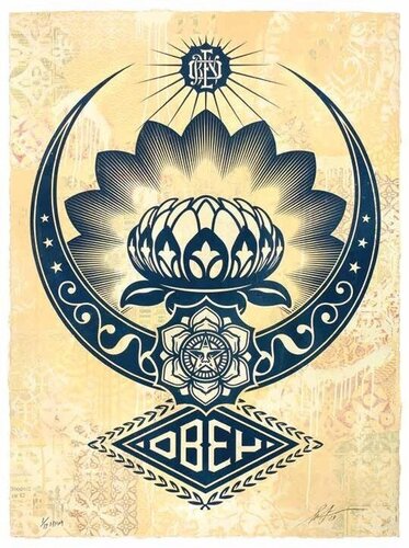 Lotus Ornament van Shepard Fairey, Werk op papier te koop op Singulart