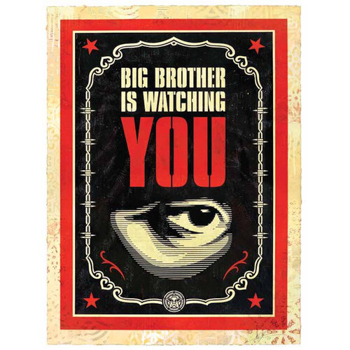 Big Brother is watching you van Shepard Fairey, Werk op papier te koop op Singulart