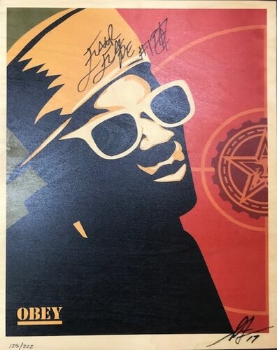 Shepary & Flavor Flav On Wood Public Enemy Street/Contemporary Art van Shepard Fairey, Afdruk te koop op Singulart