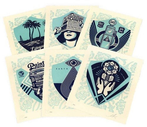Earth Crisis Letterpress (set of 6 matching numbers prints) van Shepard Fairey, Afdruk te koop op Singulart
