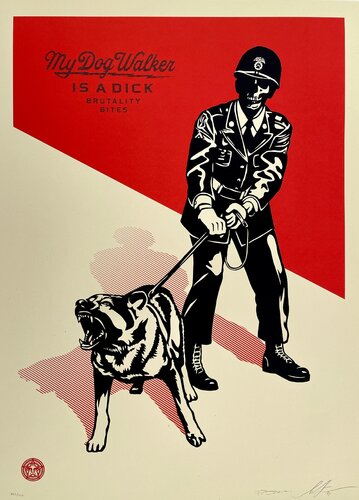 Sadistic Dog Walker (Red) van Shepard Fairey, Afdruk te koop op Singulart