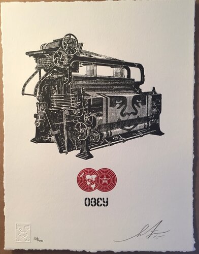 Shepard Fairey Letterpress "Obey Printing Press" van Shepard Fairey, Afdruk te koop op Singulart
