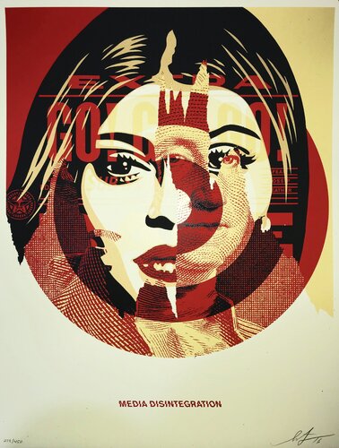 Shepard Fairey Silkscreen Print "Media Target" Kim Kardashian Obey Giant Contemporary Art van Shepard Fairey, Afdruk te koop op Singulart