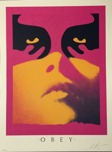 Shepard Fairey Shadowplay Orange Print Edition Of 350 Obey Giant 2019 van Shepard Fairey, Afdruk te koop op Singulart