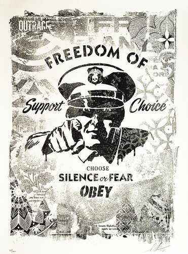 Damaged Stencil: Show Support' van Shepard Fairey, Afdruk te koop op Singulart