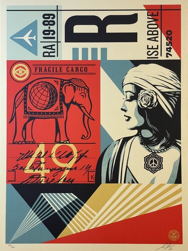 Shepard Fairey Fragile Cargo Elephant Screen Print Contemporary Art Signed van Shepard Fairey, Afdruk te koop op Singulart