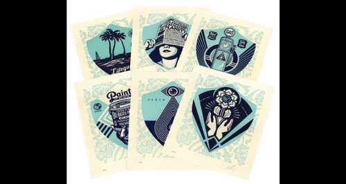 Earth Crisis Letterpress (Set of 6 Matching #) van Shepard Fairey, Afdruk te koop op Singulart