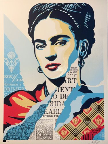 Shepard Fairey "The Woman Who Defeated Pain" Frida Kahlo Silkscreen Print Contemporary Art van Shepard Fairey, Afdruk te koop op Singulart