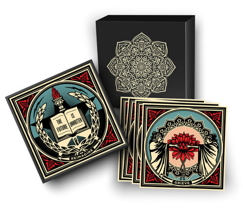 Shepard Fairey Revolutionary Love Box Set of 10 Silkscreen Prints Contemporary Art van Shepard Fairey, Afdruk te koop op Singulart