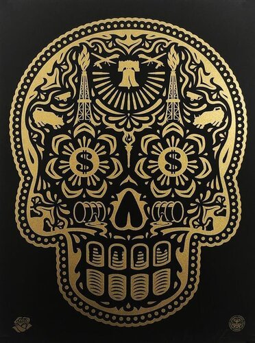 Power and Glory Black and Gold (Large edition of 50) par Shepard Fairey, Édition en vente sur Singulart