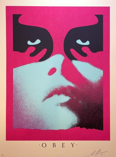 Shepard Fairey Shadowplay Print Signed and Numbered Icon Face Obey Giant Street par Shepard Fairey, Édition en vente sur Singulart