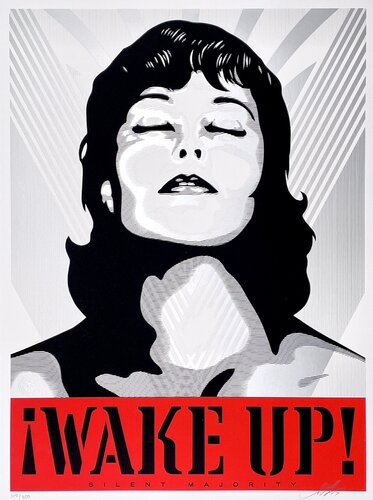 Wake Up! (White) par Shepard Fairey, Édition en vente sur Singulart