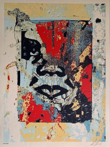 Shepard Fairey Print Enhanced Disintegration (Red) Obey Giant 2019 par Shepard Fairey, Édition en vente sur Singulart