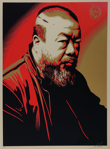 AI WEIWEI X COST OF EXPRESSION PRINT par Shepard Fairey, Édition en vente sur Singulart