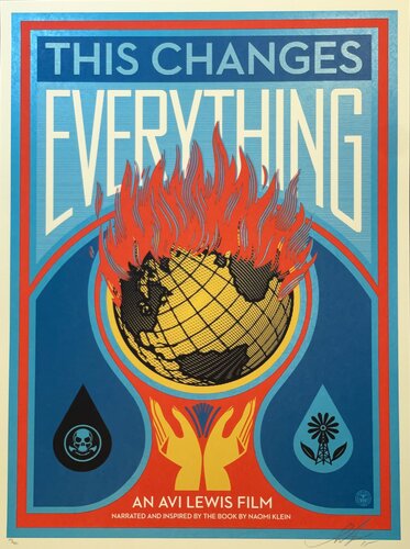 Shepard Fairey "This Changes Everything" Screenprint Climate Change Awareness par Shepard Fairey, Édition en vente sur Singulart