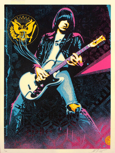 Johnny Ramone Smokin' Strings par Shepard Fairey, Édition en vente sur Singulart