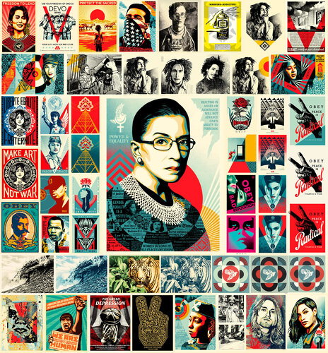 Shepard Fairey Screen-prints: collection of 60 works (2009-2022) par Shepard Fairey, Édition en vente sur Singulart
