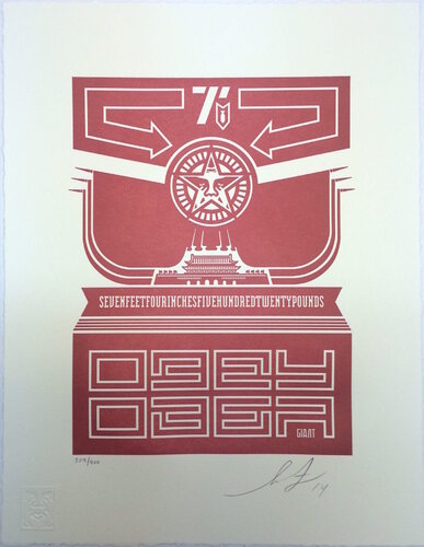 Chinese Banner - Letterpress par Shepard Fairey, Édition en vente sur Singulart