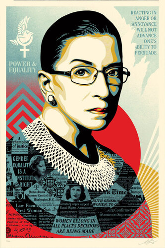 A CHAMPION OF JUSTICE (Ruth Bader Ginsburg), 2021 - LARGE par Shepard Fairey, Édition en vente sur Singulart