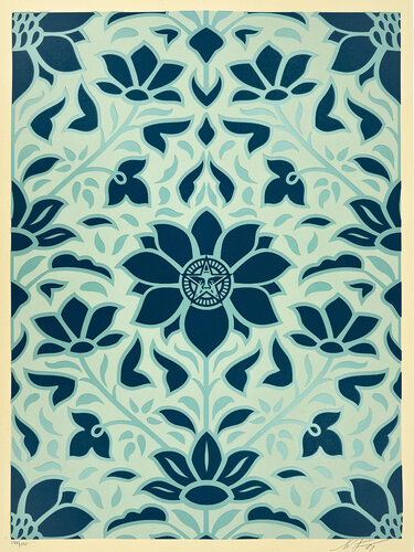 Obey Deco Floral Pattern (Blue) par Shepard Fairey, Édition en vente sur Singulart