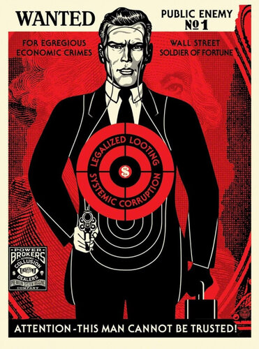 Shepard Fairey Wall Street Public Enemy Fine Art Screenprint Street Contemporary Obey Giant par Shepard Fairey, Édition en vente sur Singulart