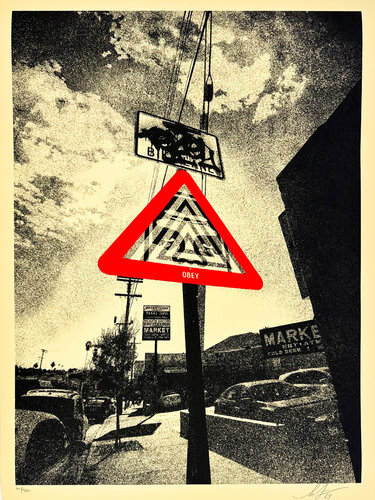 Warning Sign par Shepard Fairey, Édition en vente sur Singulart