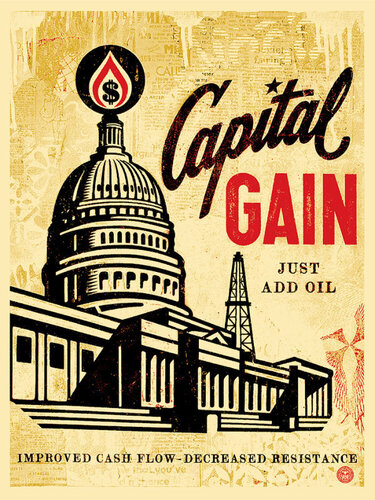 Shepard Fairey "Capital Gain" Silkscreen Print par Shepard Fairey, Édition en vente sur Singulart