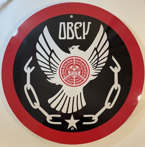 Shepard Fairey OBEY Peace and Freedom Dove Sign Street Sign on Metal par Shepard Fairey, Autres supports en vente sur Singulart