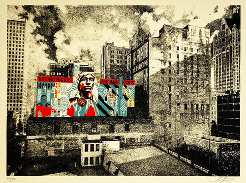 Voting Rights are Human Rights - MKE Mural' par Shepard Fairey, Édition en vente sur Singulart