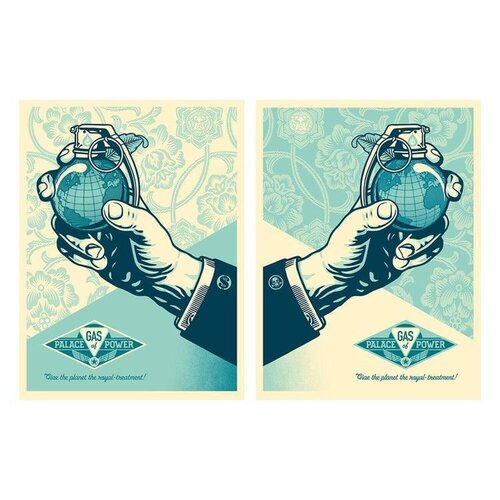 Shepard Fairey Royal Treatment Diptych Money & Skull Contemporary Art par Shepard Fairey, Édition en vente sur Singulart
