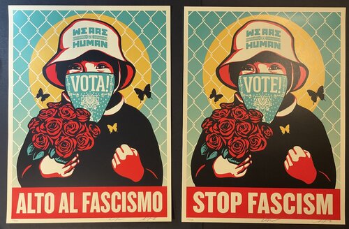 Vota! Alto Al Fascismo Shepard Fairey & Ernesto Yerena - 1st Edition VOTE 2020 par Shepard Fairey, Édition en vente sur Singulart
