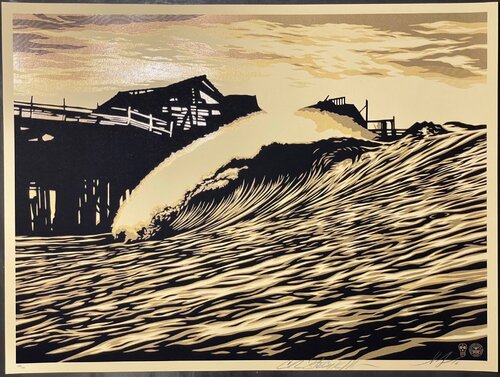 Shepard Fairey POP Wave Print 2016 & C.R. Stecyk III Street Art & Contemporary 2016 par Shepard Fairey, Édition en vente sur Singulart