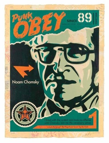 Chomsky par Shepard Fairey, Œuvre sur papier en vente sur Singulart