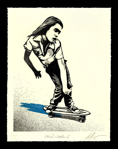 Styles Change - Style Endures Hugh Holland (Cyan) par Shepard Fairey, Édition en vente sur Singulart