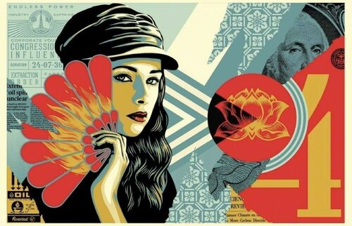 Fan The Flames Shepard Fairey Obey Giant Contemporary Urban Street Art van Shepard Fairey, Afdruk te koop op Singulart