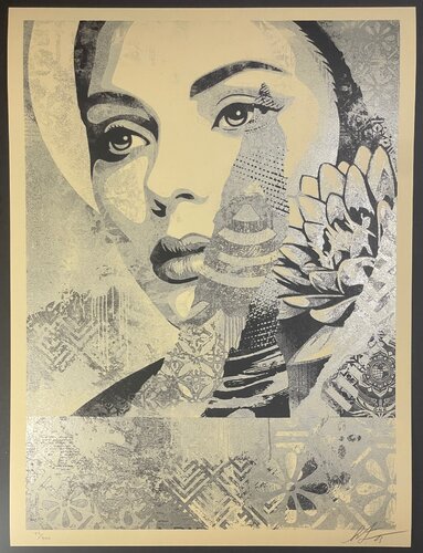 Shepard Fairey "One Earth" Silver Edition Screenprint Street Contemporary Obey Giant van Shepard Fairey, Afdruk te koop op Singulart