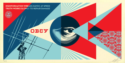 Disinformation Damage - Cream van Shepard Fairey, Afdruk te koop op Singulart