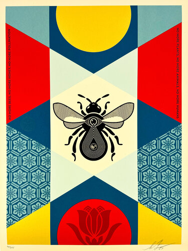 Bee Geometric (Red) van Shepard Fairey, Afdruk te koop op Singulart