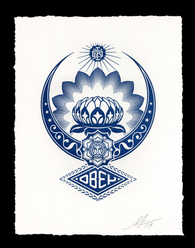 OBEY Lotus Ornament Letterpress van Shepard Fairey, Afdruk te koop op Singulart